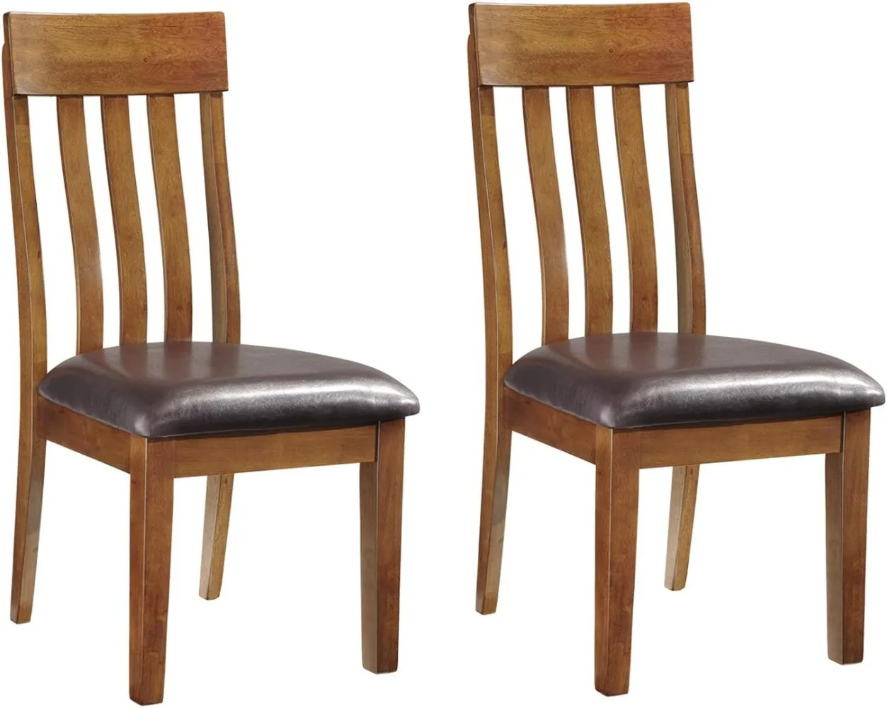 

Back 19" Dining Room Chair 2 Count Comfortable Seats Casual Cool Style Medium Brown