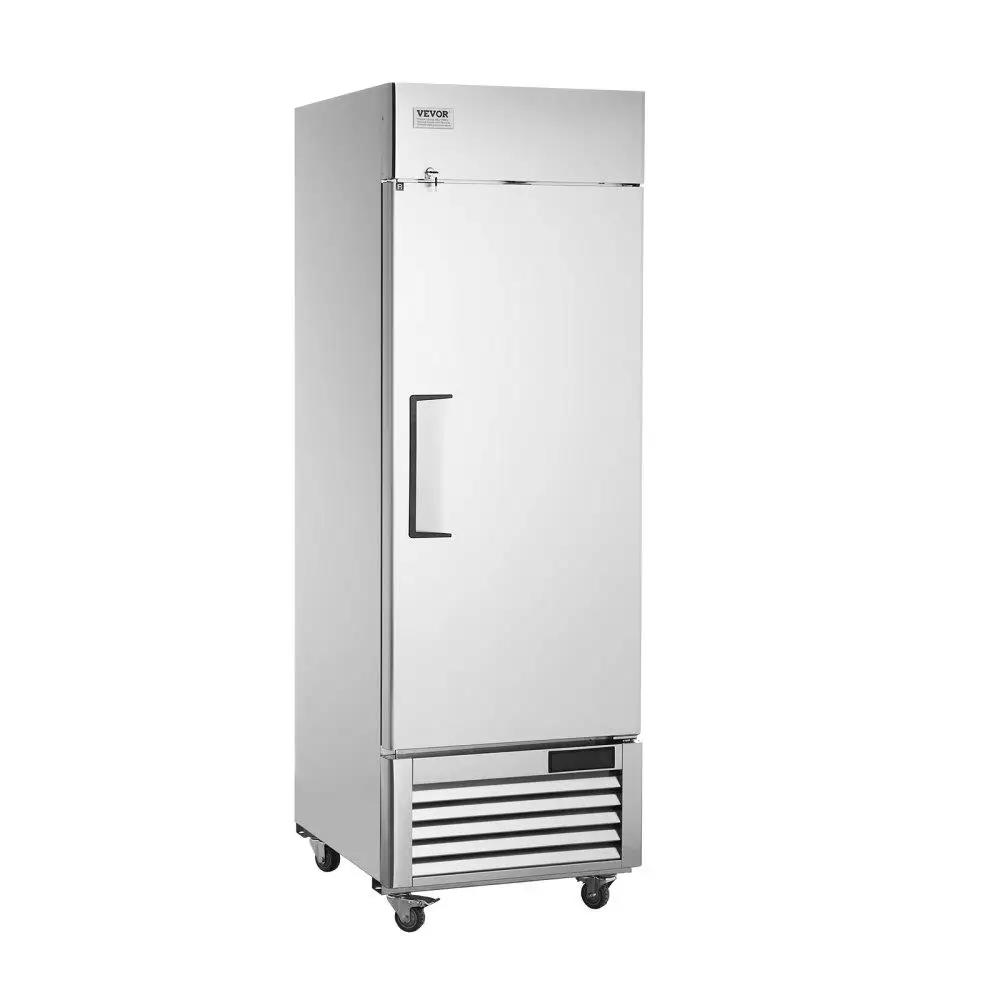 

Upright Commercial Refrigerator 19.32 Cu ft Stainless Steel Single Door Auto Defrost with 4 Shelves Temperature Control