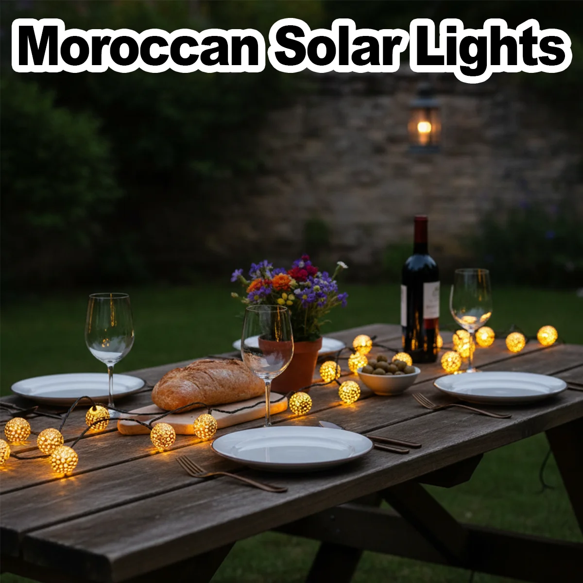 Led سلسلة ضوء 8 طرق أضواء غلوب في الهواء الطلق الجنية الكرة الشمسية ديكور حديقة عطلة الديكور للسياج مهرجان الذهب الدافئ #1