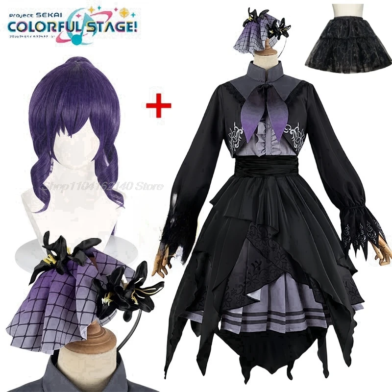 Spiel Asahina Mafuyu Cosplay Projekt Sekai Cosplay Kostüme Asahina Mafuyu Lolita Anzüge Kleid Perücke Halloween Party für Frauen Mädchen