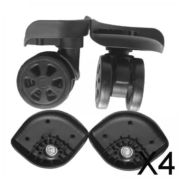 

4x Пластиковые бесшумные колеса для багажа, вращающиеся на 360°, универсальные, большого размера, для ремонта