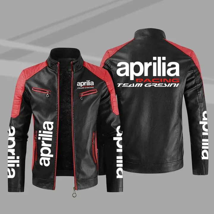 European size velvet Aprilia motorcycle jacket men\'s fashion new motorcycle autumn and winter windproof jacket