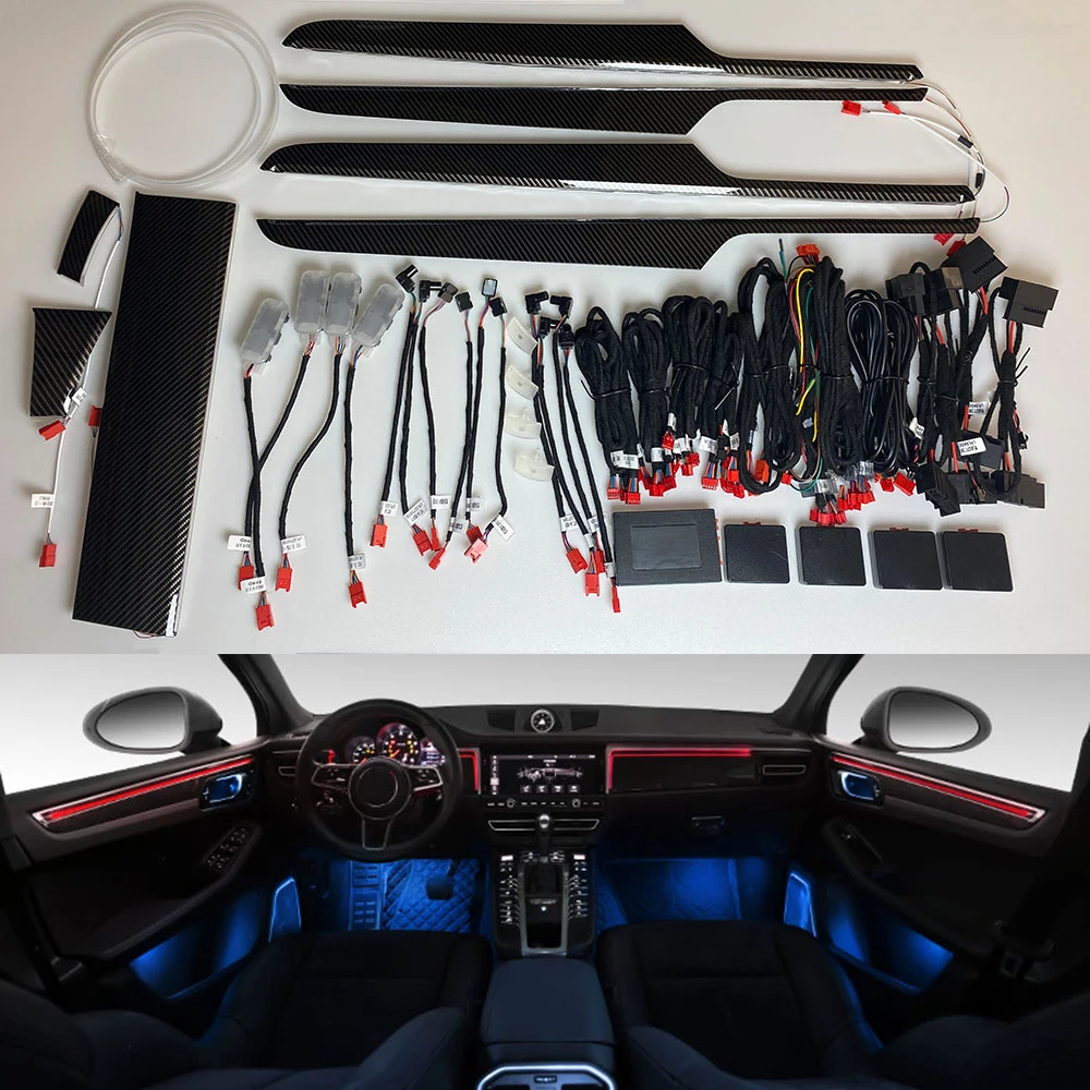 

LED Lamps For Porsche Macan 2014-2020 Car illuminated Door Panel 64-colors Ambient Light Set Decorative Atmosphere Lighting
