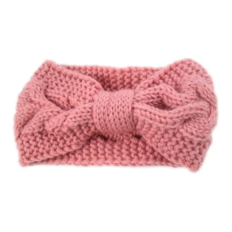 สตรี Chunky สายถักผ้าโพกศีรษะ Bowknot ถักผม Band WARM Winter