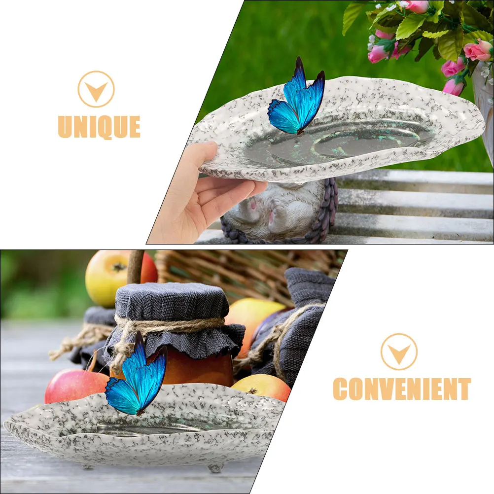 

Butterfly Bee Water Feeder Waterer Watering Feeders for outside Bird Ornament Feeding Station Food Container Dispenser Tray
