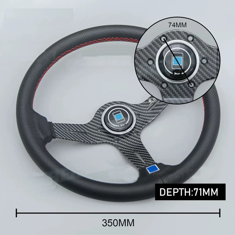 عجلة قيادة السيارة المعدلة 14 بوصة عجلة قيادة رياضية عالمية للسباق سريعة الإصدار عجلة قيادة السيارة ملحقات السيارة #1