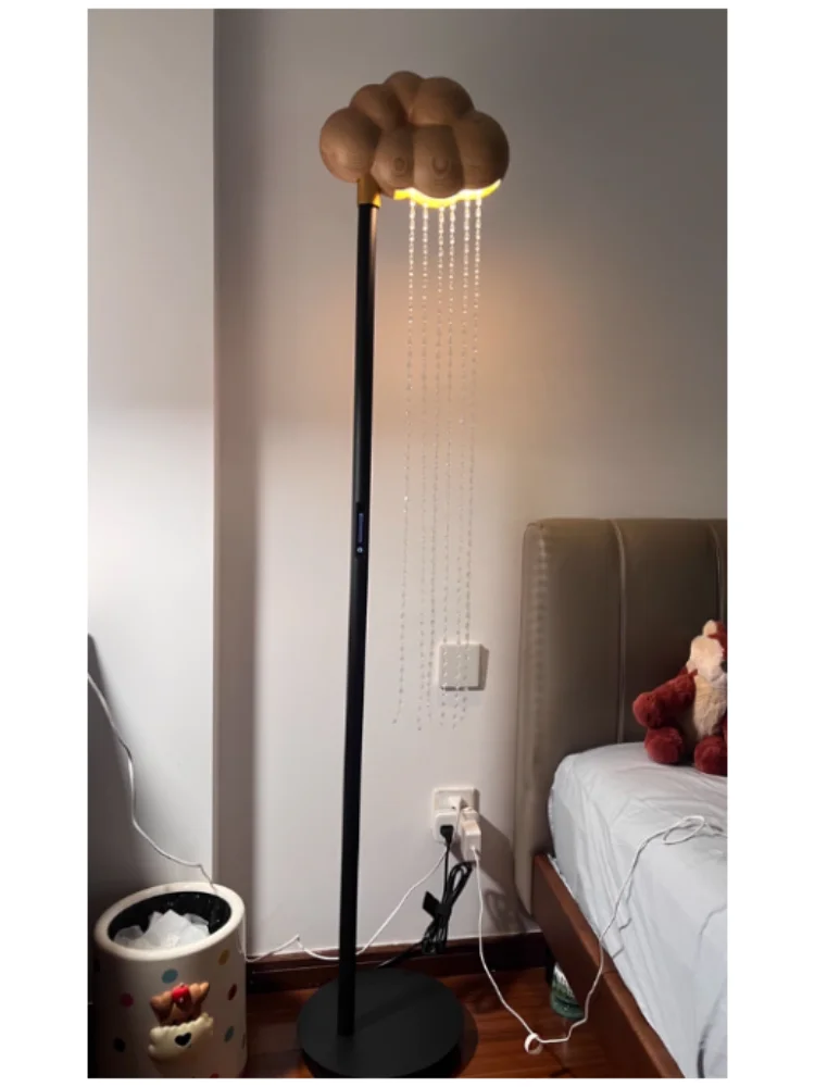 وابي سابي نمط خشب متين كريستال مصباح أرضي غرفة المعيشة أريكة حافة الدائمة ضوء تصميم تحسس غرفة الديكور أباجورة LED #6