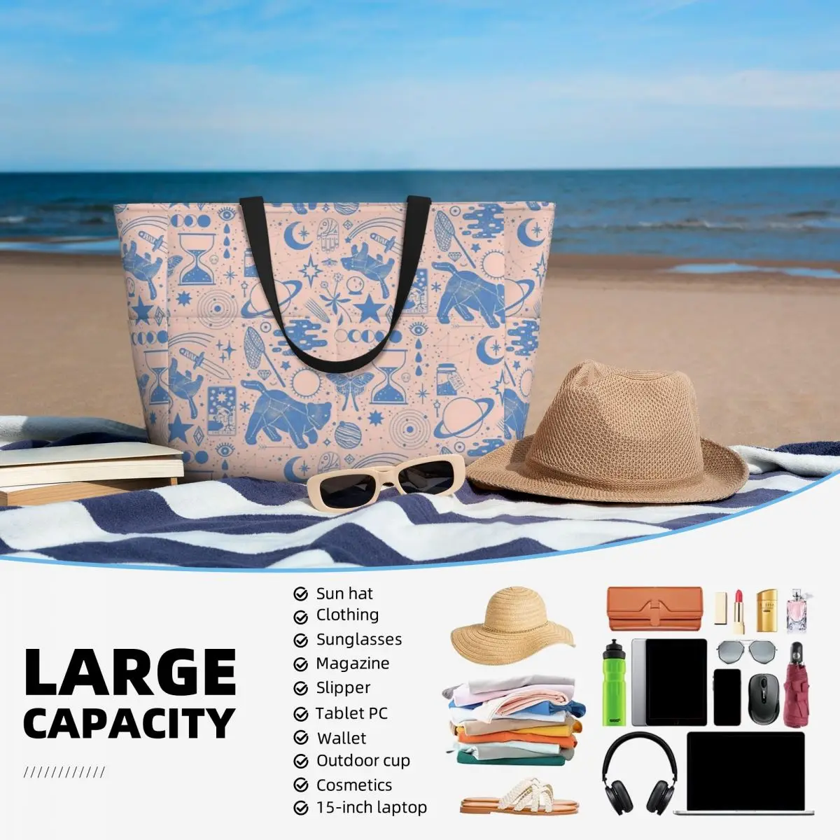 Raccogliere le stelle borsa da viaggio da spiaggia, Tote Bag Shopping alla moda regalo di compleanno quotidiano modello Multi-stile