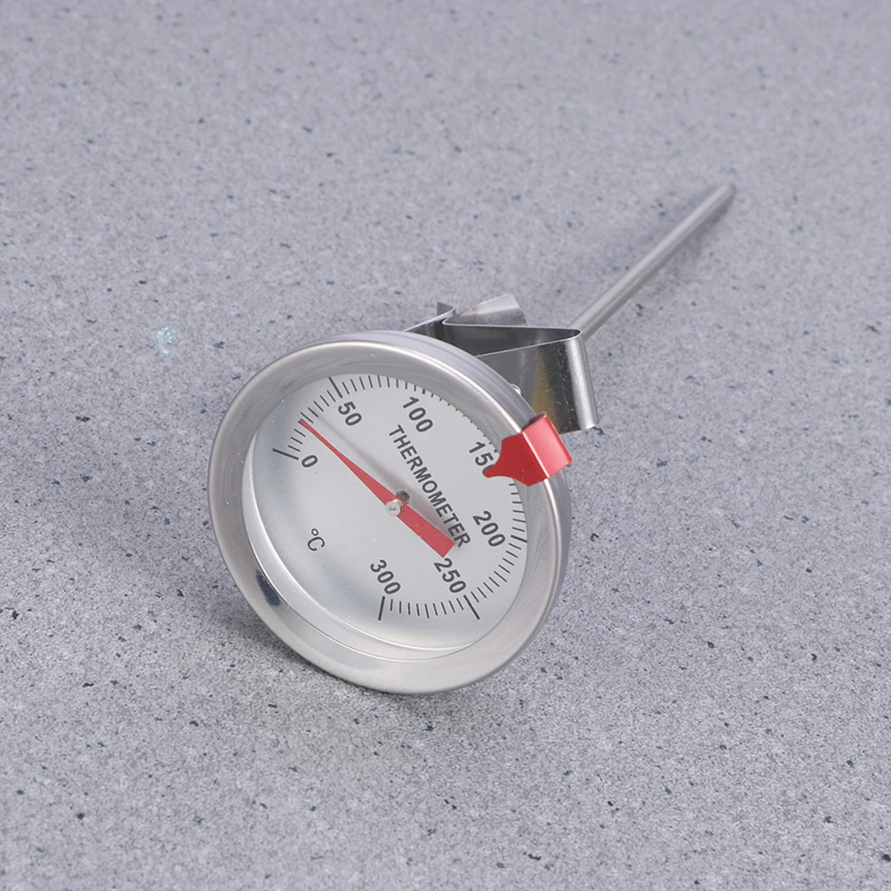 

2pcs Stainless Steel Food Thermometer 0-300℃ Cooking Meat Milk Frothing Temp Meter Probe Clip 300Mm Long For Food