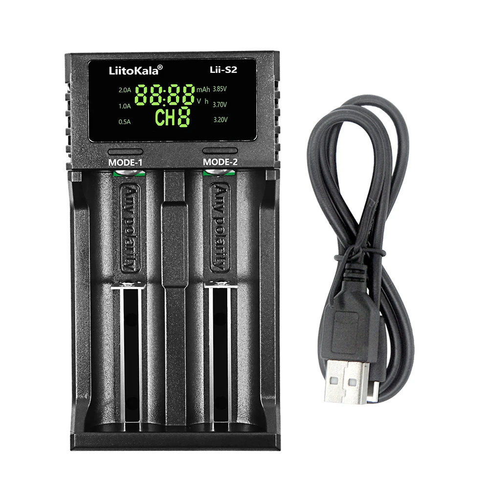 1-5PCS LiitoKala Lii-S2+U1 Battery Charger Auto-polarity detection For 18650 26650 16340 18350 10400 14500 AA AAA li-ion battery