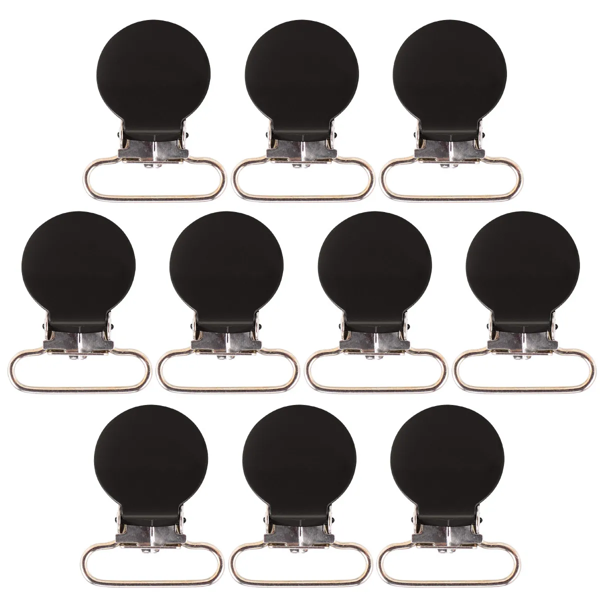 

10pcs Pacifier Clips Holder Round Metal Buckle For Baby Soother Chain Lightweight Iron Craft Clip Sewing Accessories Suspender