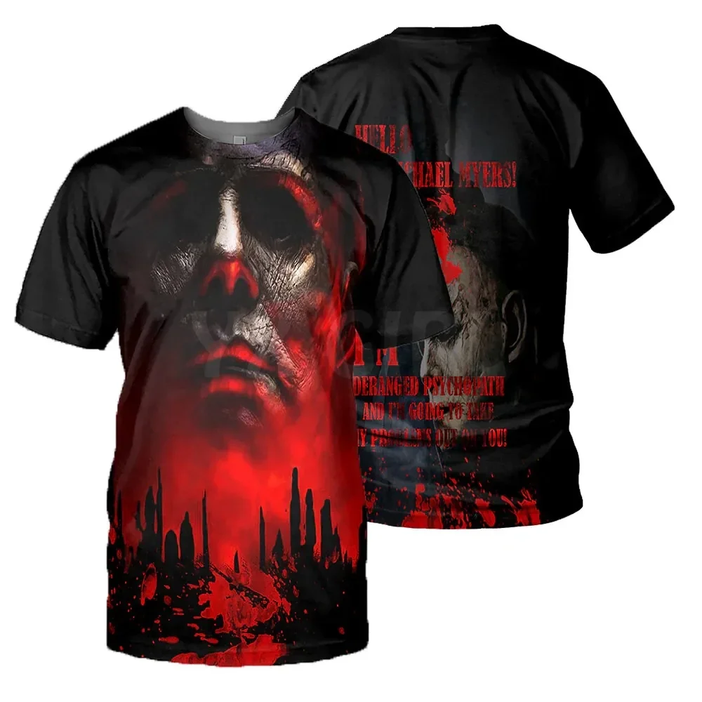 2024 Summer Leatherface Horror Halloween  3D All Over Printed T Shirts Tee Tops shirts Unisex Tshirt
