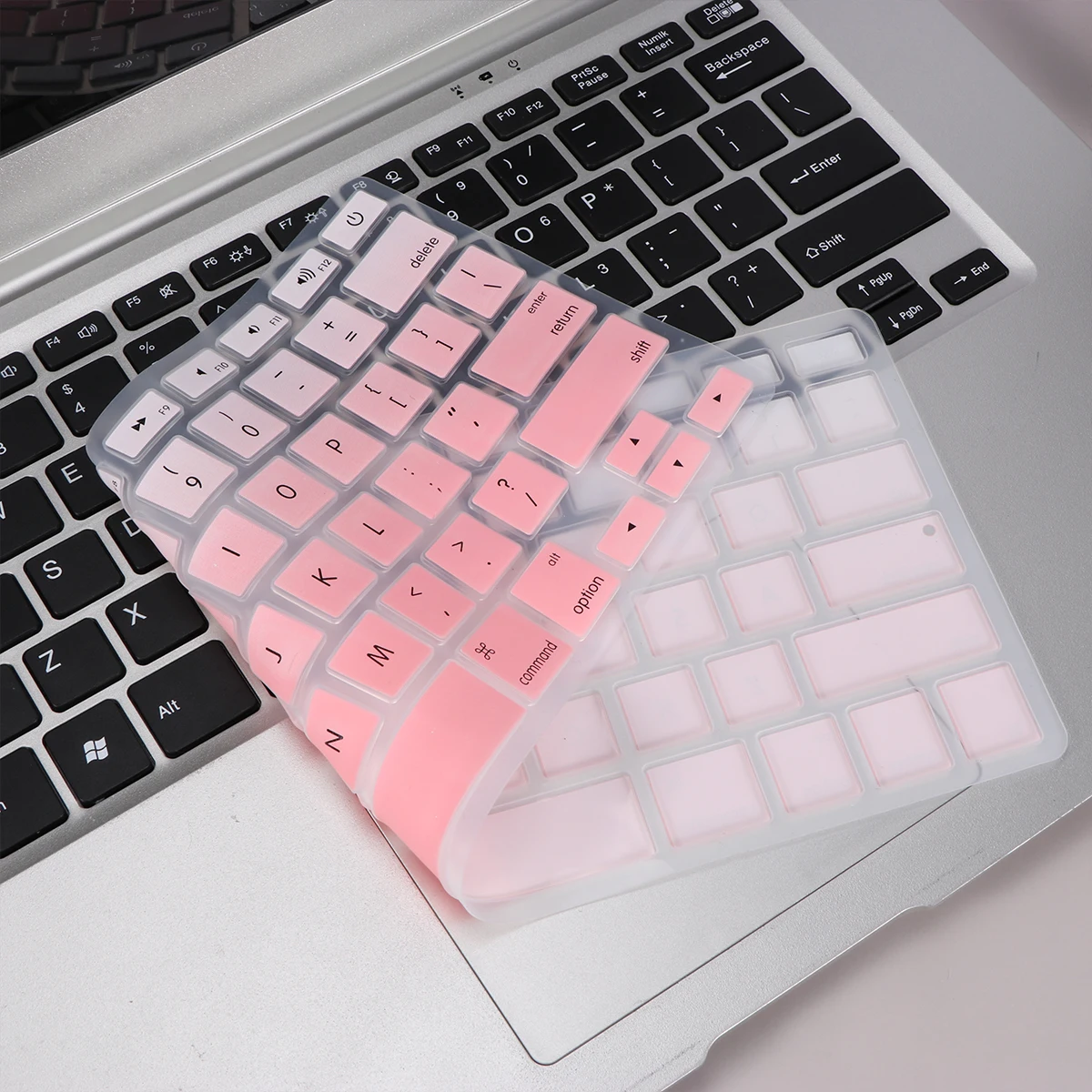 

2pcs Keyboard Cover Durable Keyboard Film Fashion Keyboard Protector Compatible for Pro Air A1466 A1466 A1502 (Pink)