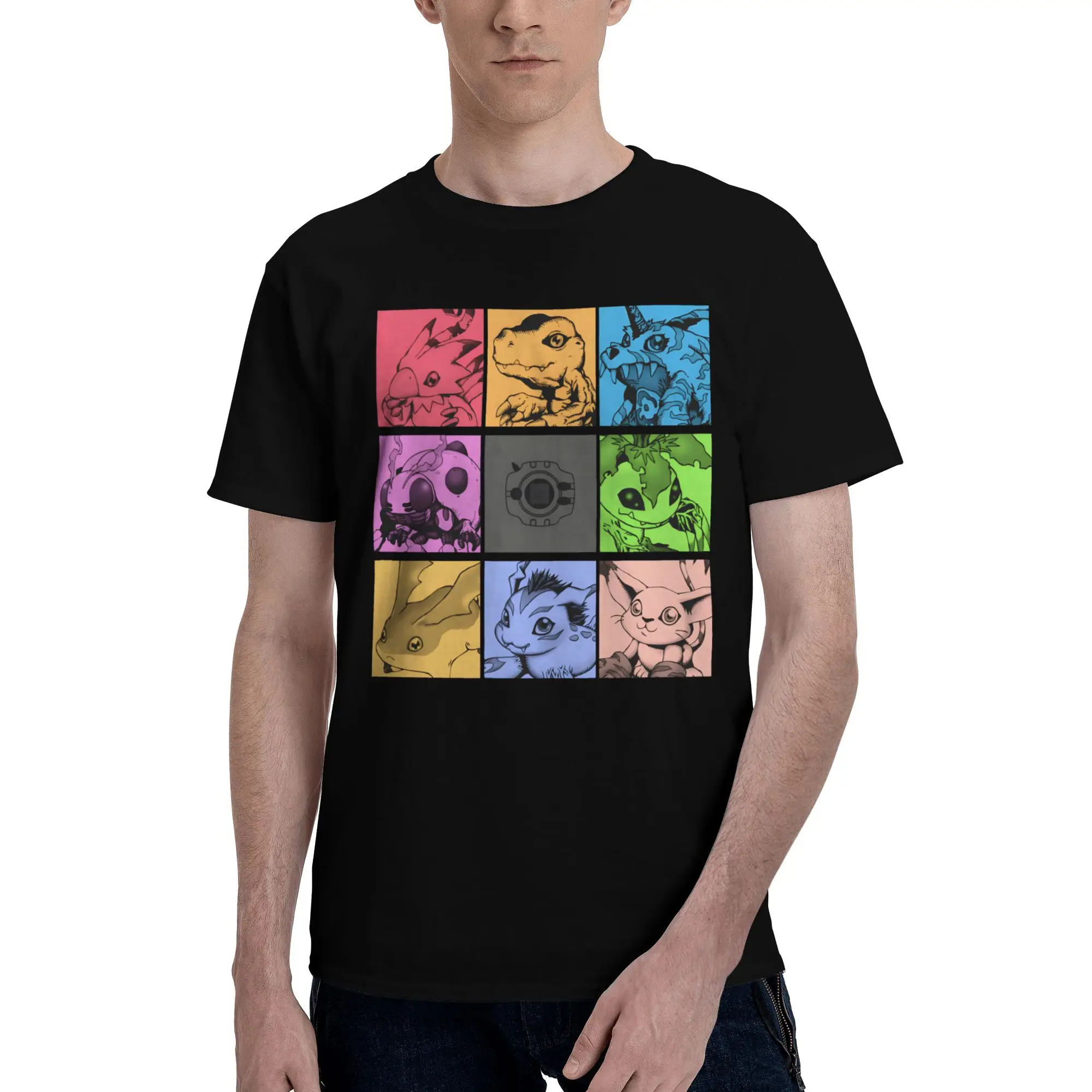 Digimon 39 Novelty 100% Cotton T-Shirt Bandai Tees Tops For Men