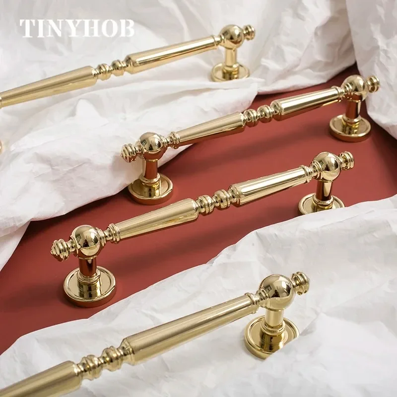 Bright Gold Solid Cabinet Handle and Knob Brass Drawer Knobs T Bar Bedroom Kitchen Cupboard Hardware Bathroom Furniture