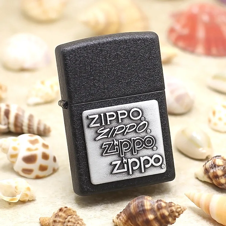 

Genuine Zippo oil lighter copper windproof Frosted trademark Kerosene lighters Gift with anti-counterfeiting code