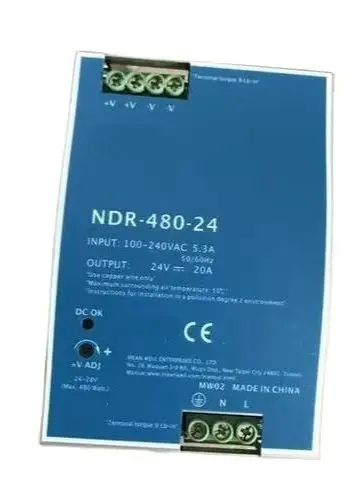 

NDR-480-24 DC 24V 20A 480W Industrial DIN Rail Single Output Power Supply