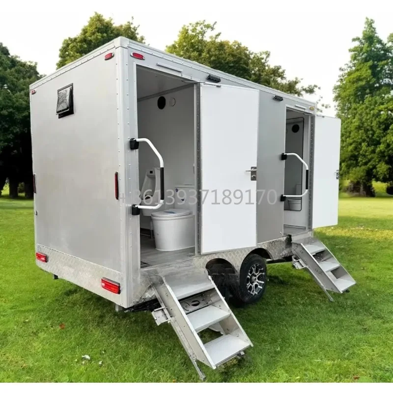 Heavy-Duty Luxury Portable Bathroom Trailer Climate Control PremiumPortable Toilet for Weddings Corporate Events Job Sites