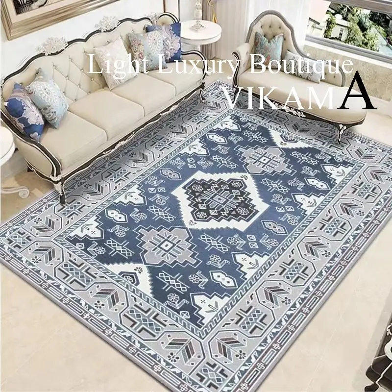 VIKAMA Bohemian Style Crystal Pile Carpet Home Living Room Bedroom Sofa Decorative Floor Mat Anti-slip Dirty Resistant Washable