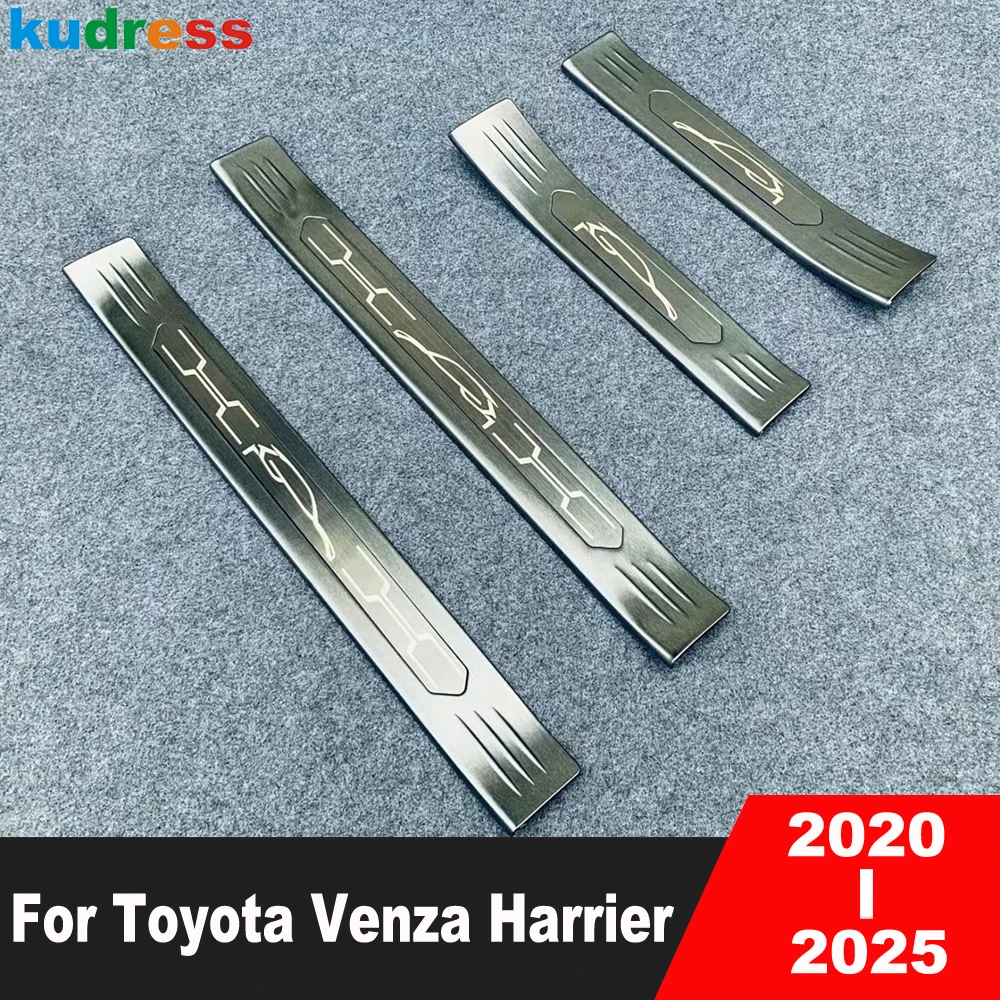 

Для Toyota Venza Harrier 2020-2022 2023 2024 2025: Стальные накладки на пороги, защитные накладки от царапин, аксессуары для автомобиля