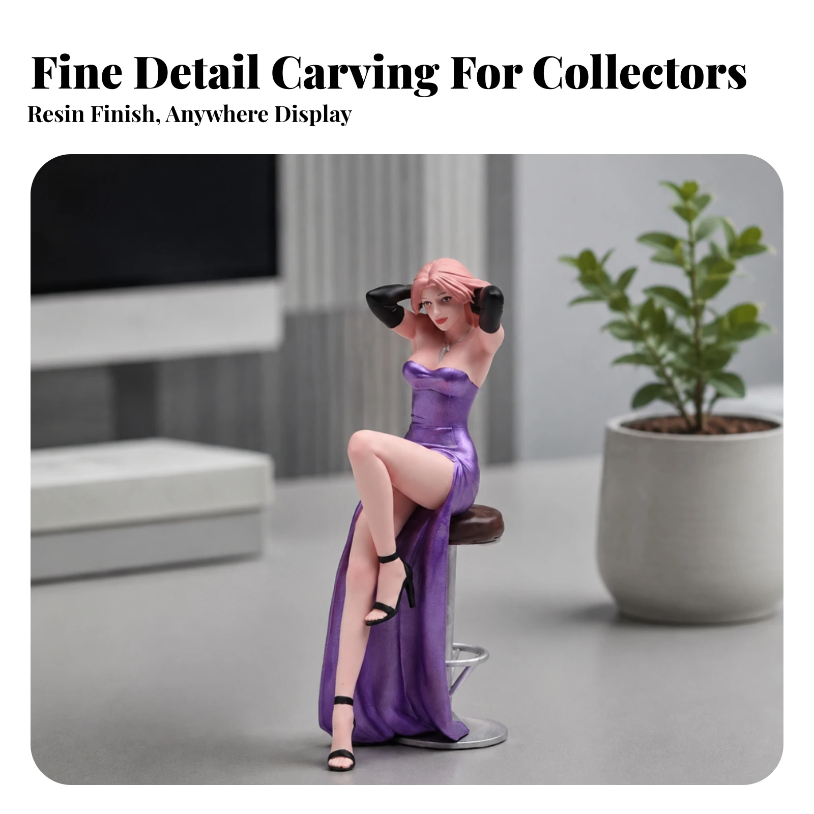 Seated Woman Figurine Small-Scale Miniature Statue Model Figure Statue Compact Decor Expressive for Collectors, Shelf Display