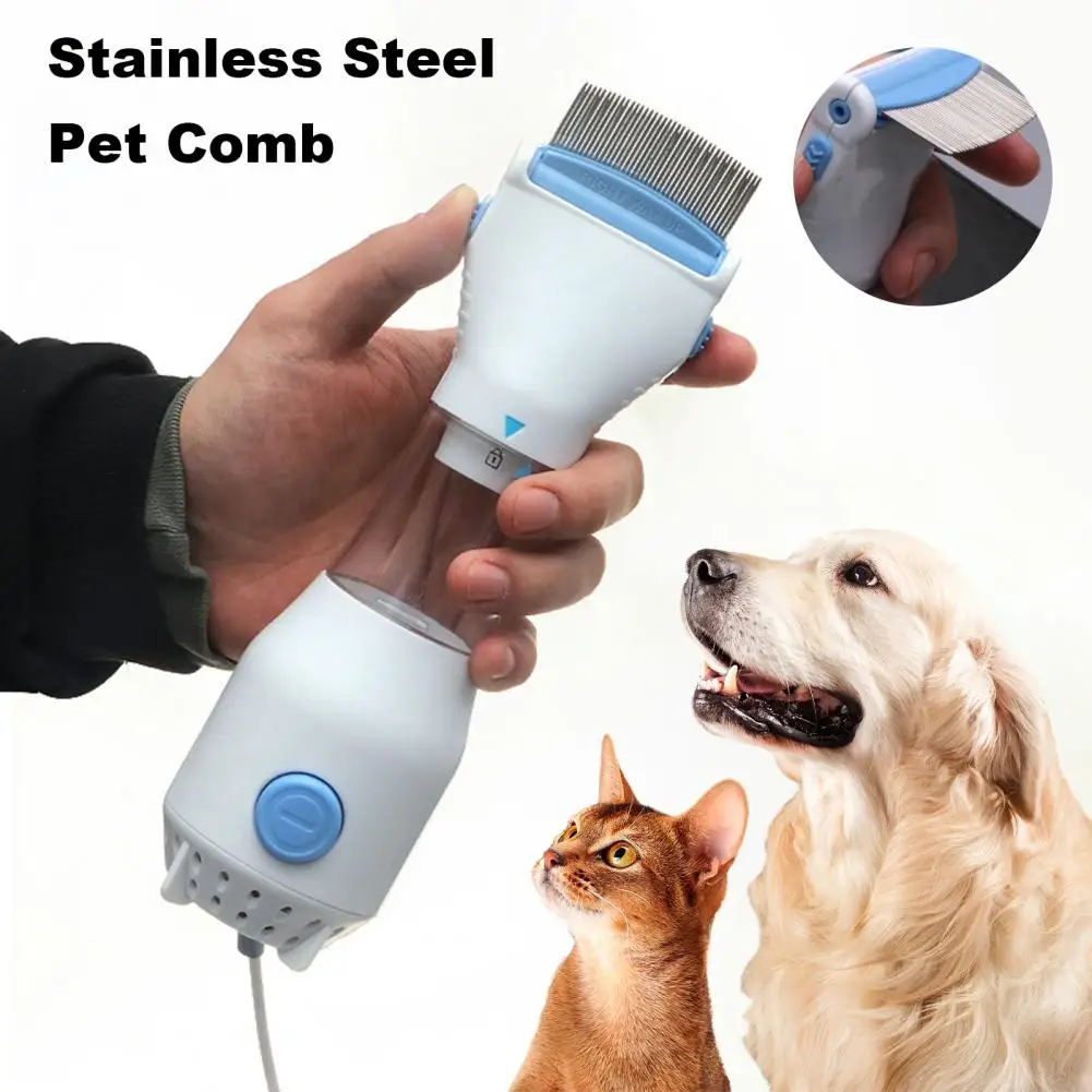 

Electric Anti Lice Comb，Flea Comb for Dogs Cats，Stainless Steel Teeth Grooming Combs，Pet Tear Stain Remover Dematting Tool