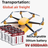 High performance 9V 6900mAh  rechargeable large capacity lithium battery universal multimeter microphone ultra long battery life