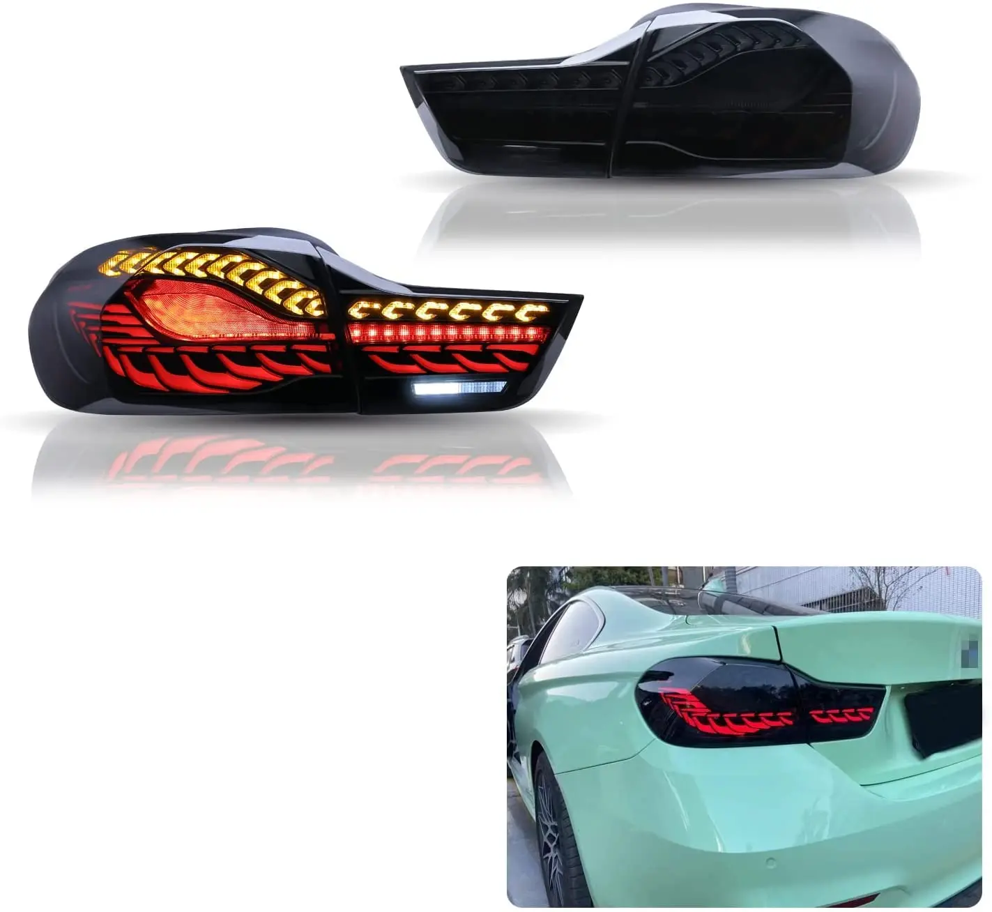 

Inginuity Time LED Tail Lights For BMW M4 GTS F32 F33 F82 F36 F83 2014-2020 Sequential Start Up Animation CS Style Rear Lamps