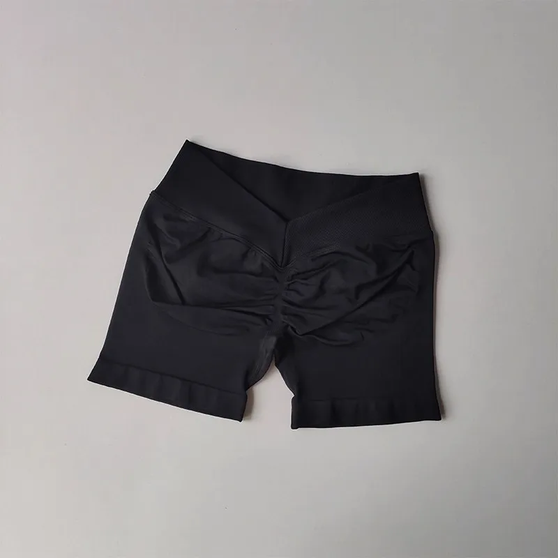 Nahtlose Yoga-Shorts für Damen, V-Rücken, Taillenbetonung, Workout, Fitness, Po-Lifting, Gym, schnelltrocknende Laufshorts, Sportbekleidung, Sport-Shorts – Detail 16