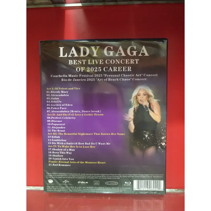 Reddy Gaga 2025 Career Best Live Concert Blu Ray Brand New And Unopened