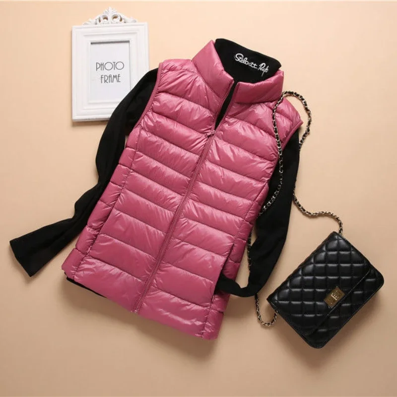 New Down Lightweight White Duck Down Vest Short Sleeveless Vest  Autumn/Winter Slim Fit Ultra Light Down Jacket Women Jackets