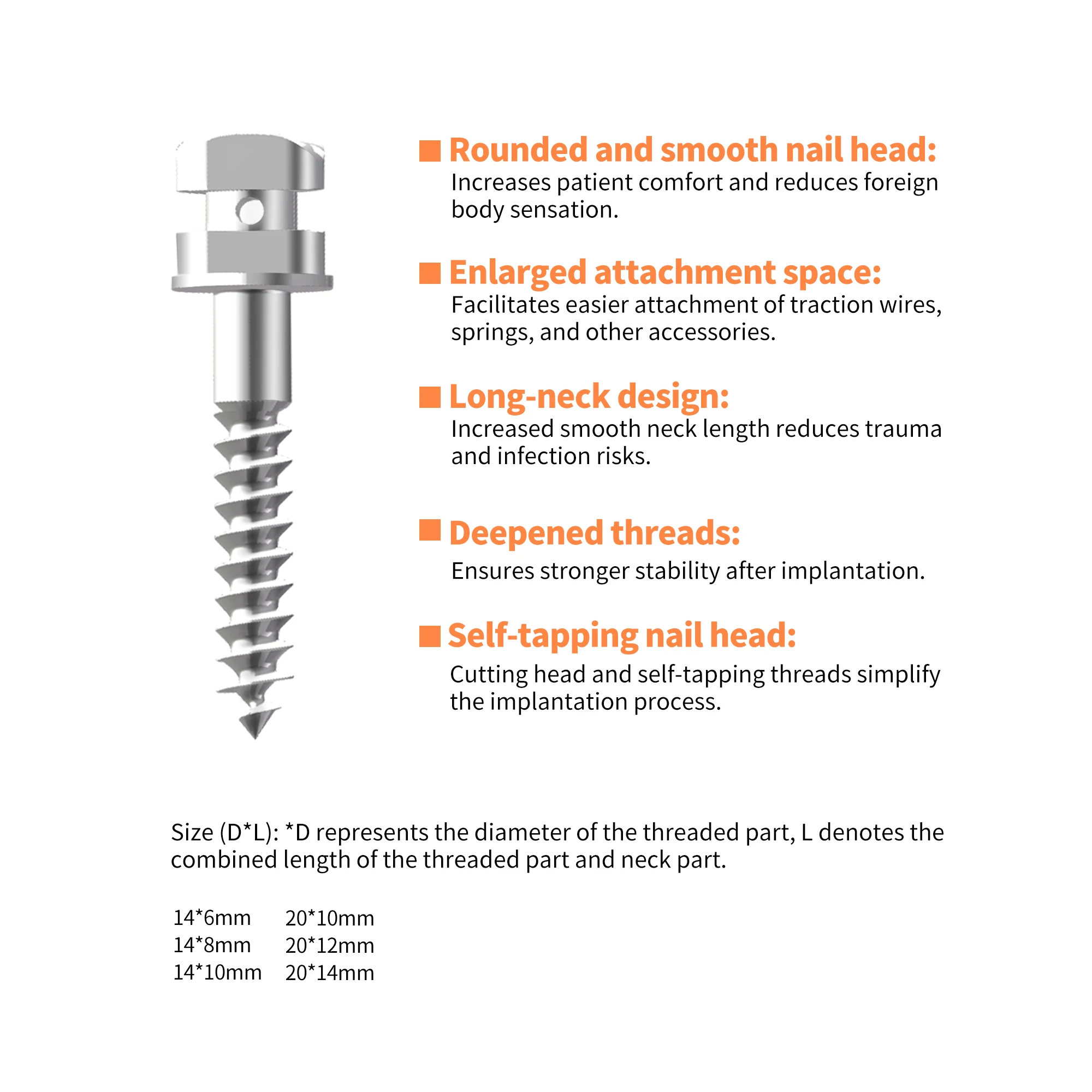 SmileRevive Orthodontic Expansion Screws Dental Kit Dental Orthodontics Dentistry 1.4*6/8/10 ＆ 2*10/12
