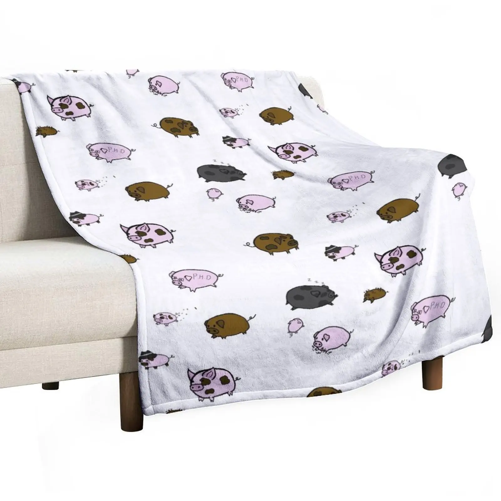 Cute Piggies Throw Blanket Shaggy sofa bed Blankets