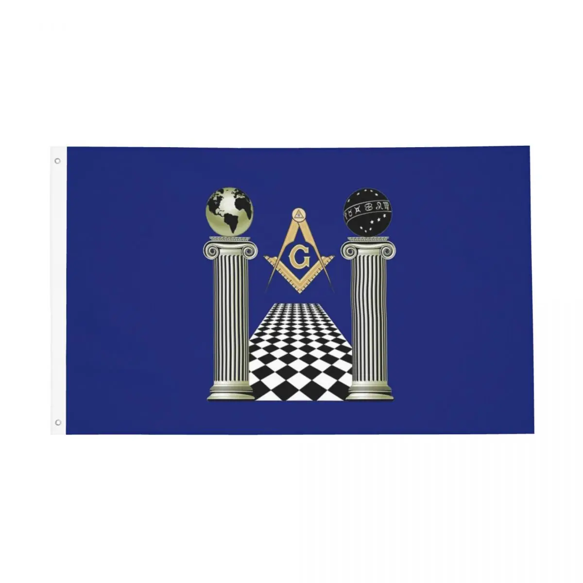 Boaz And Jachin Solomon's Temple Flag Indoor Outdoor Banner Masonic Mason Freemason Decoration Vivid Color 3x5 4x6 FT Flags