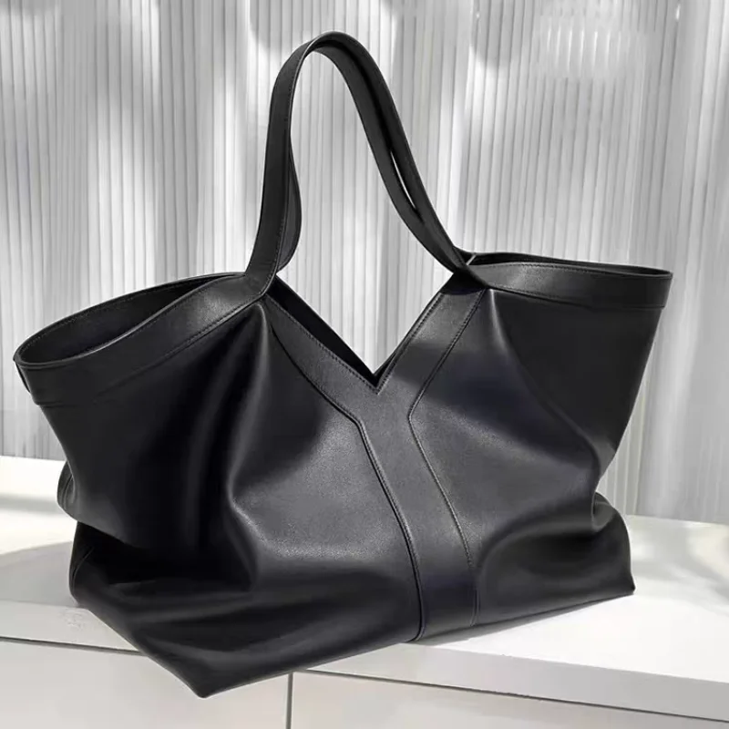

Soft Luxury Letter Women Shoulder Bag New Genuine Leather Fashion Large Capacity Tote Bag High-end Casual Commuting Brand Bag