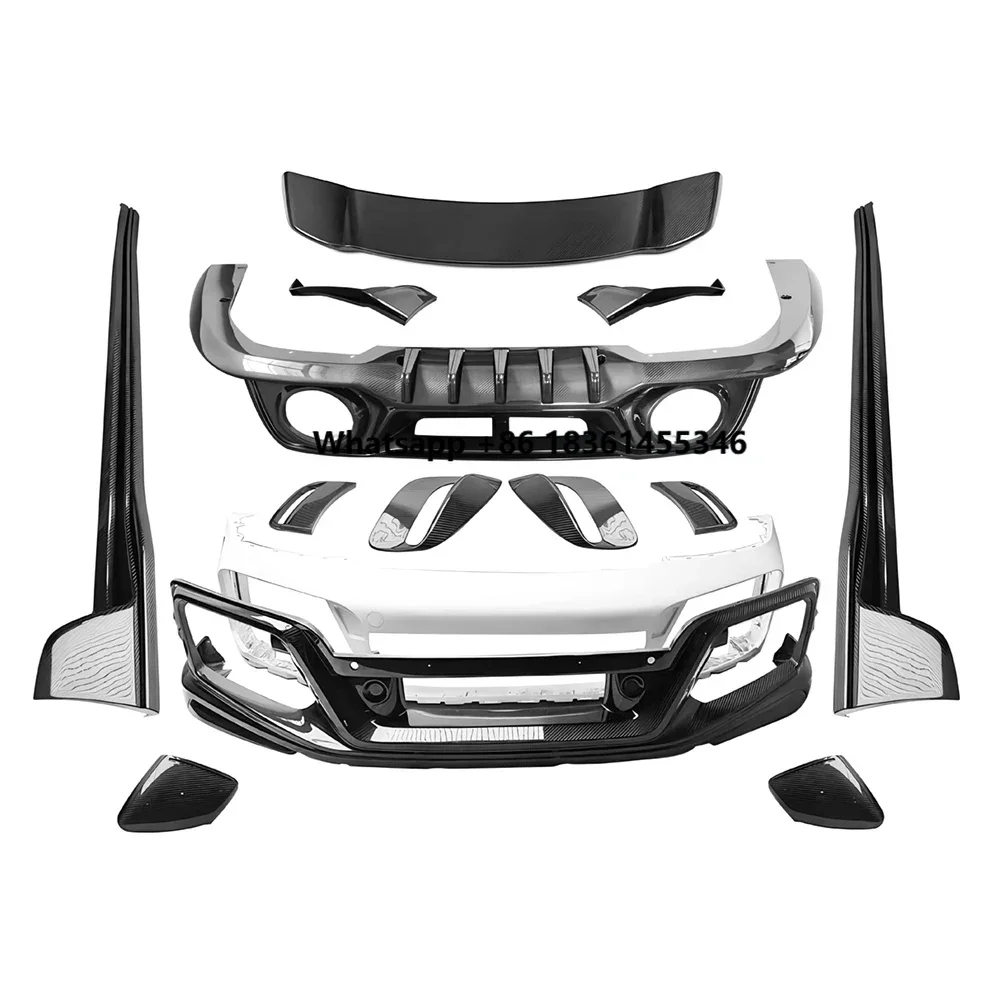 For  911 992 Carrera Turbo 19-23 to TS Style Front Bumper Rear Lip Side Skirts Spoiler Full Dry Carbon Fiber Body Kit