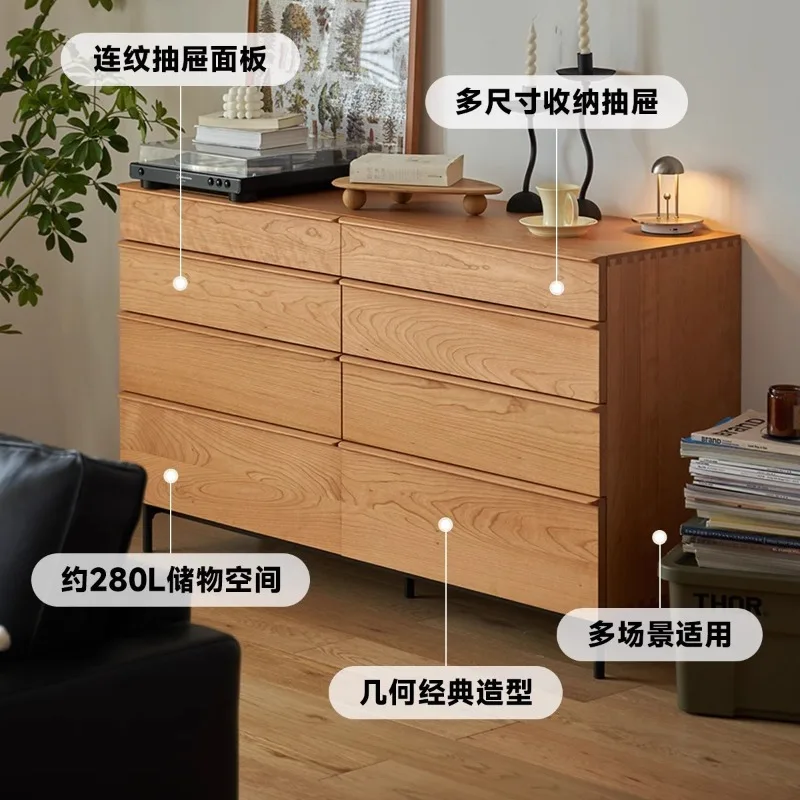 kast met acht emmers kersenhout slaapkamer opbergruimte woonkamer Japanse multifunctionele muur Groene opbergkast huishouden