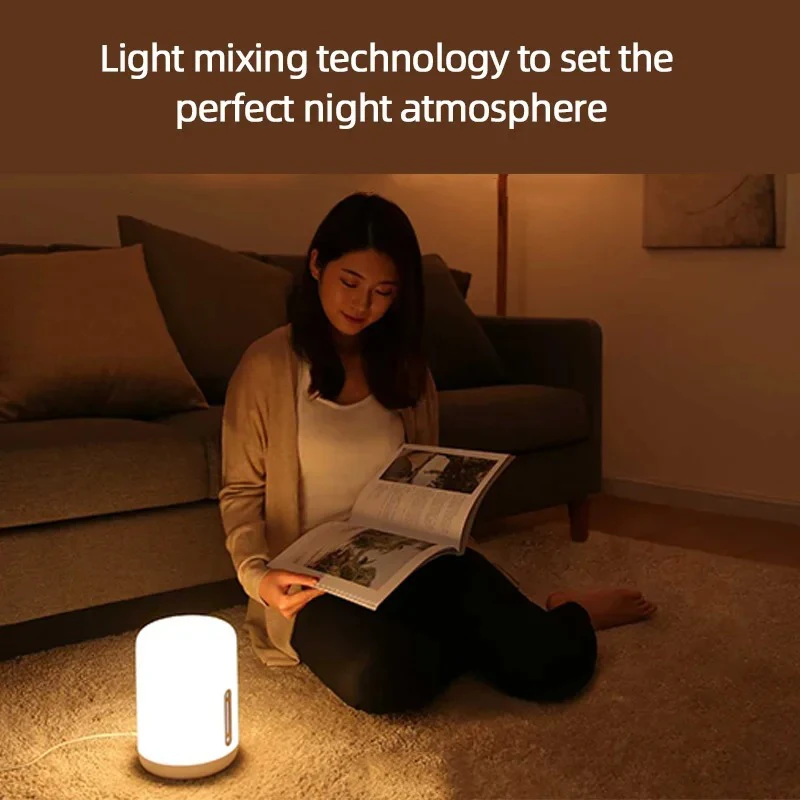 Xiaomi Mijia Bedside Lamp 2 Smart Table LED Night Light Colorful 400 Lumens Bluetooth WiFi Touch Control for Apple HomeKit Siri