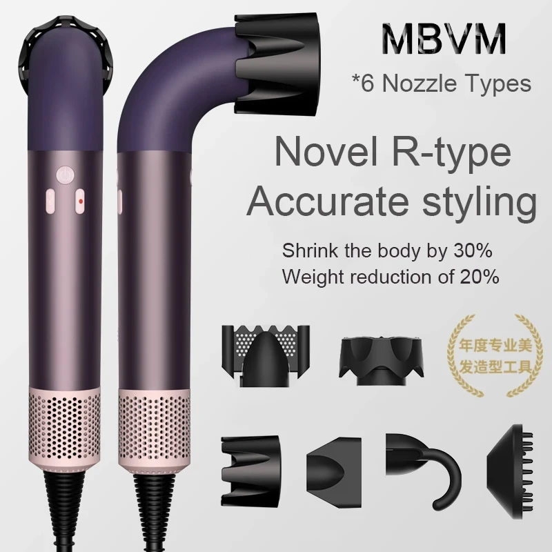 For EU Professional Leafless Hair Dryer Negative Ion Home Salon Personal Hair Styling Tool Compact Electric Hair Dryer