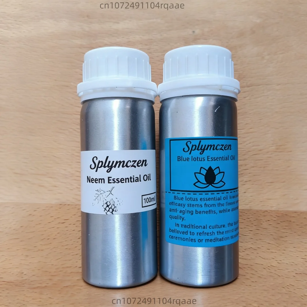 Aceite Esencial Natural de Neem y Loto Azul Orgánico para Aromaterapia, Difusor, Meditación, Relajación, Ayuda para Dormir, Aceite Aromatizante para el Hogar