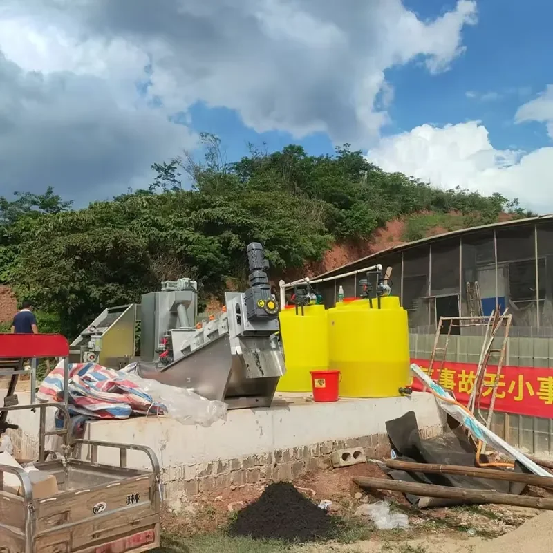 Municipal Sewage Treatment Plant Energy Saving Solid Liquid Separation Automatic Screw Press Sludge Dewaterer