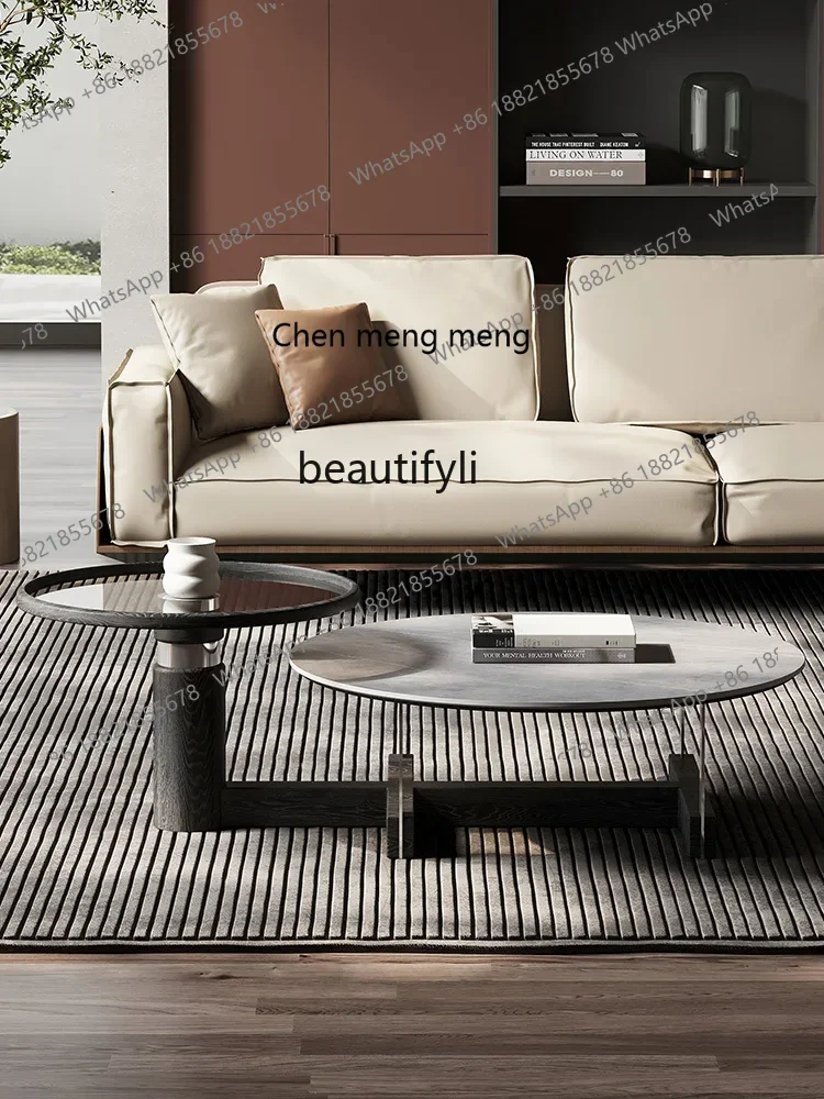 

K185 Modern Minimalist Stone Plate Tea Table Removable Italian Coffee Table Light Luxury Living Room Home Coffee Table