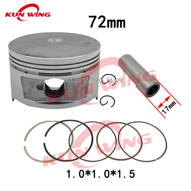 72mm Cylinder Piston Kit for Water-Cooled CF250 CH250 V3 V5 V9 CN250 KS4 Yawang 250 172MM Scooter Moped ATV