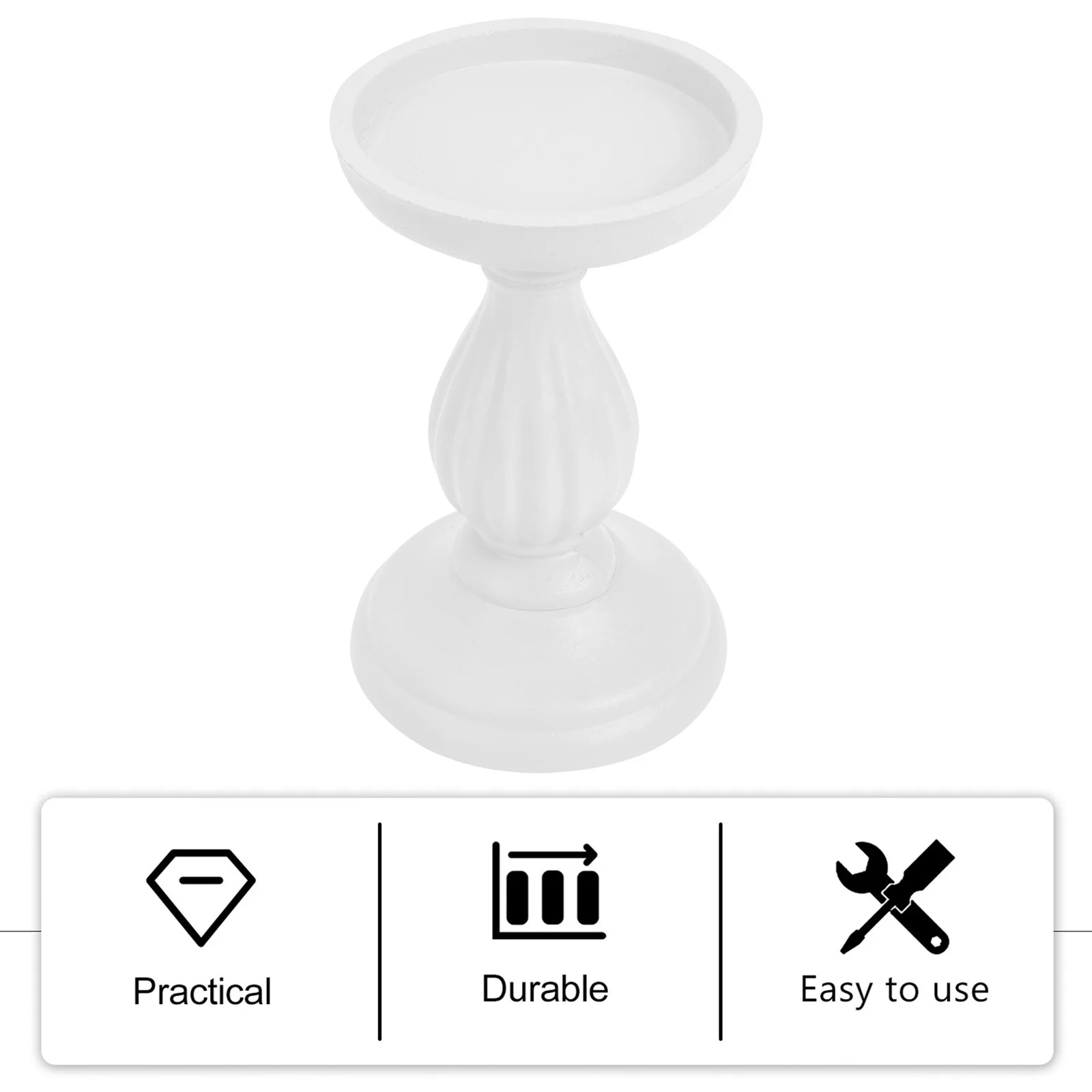 

Vintage Wooden Candlestick Ornament Natural Stand for Home Party Decoration Photo Prop Tea Light Holder Table