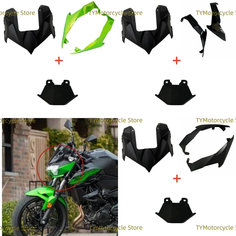 

Motorcycle Side Nose Headlight Cover Trim Fairing kit Hydro Dipped Fit for KAWASAKI Z400 2018 2019 2020 2021 2022 2023