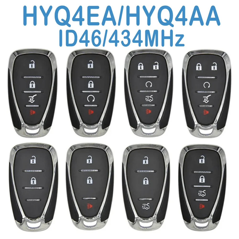 

2 Pcs/lot HYQ4AA/HYQ4EA 2/3/4/5 Buttons Auto Smart Remote 434MHz ID46 Chip Replace Car Key For Chevrolet Cruze Camaro Spark