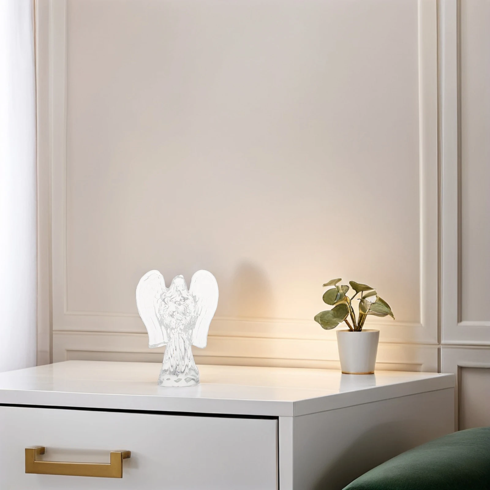 

Crystal Jesus Angel Ornament Exquisite Craftsmanship For Home Decor Religious Sculpture Guardian Angel Decoration