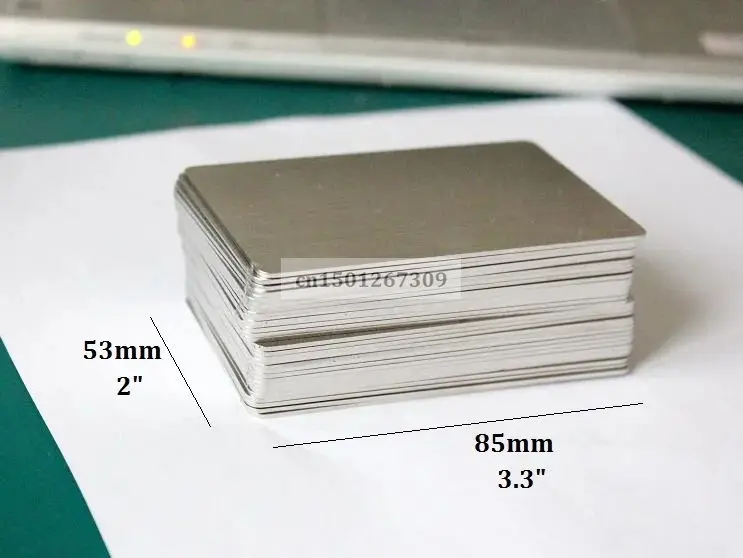 Thick 1mm Stainless Steel Blank Metal Business Card Size 85*53mm Matte Brushed Finishing 1/2/5/10/15 - You Choose Quantity