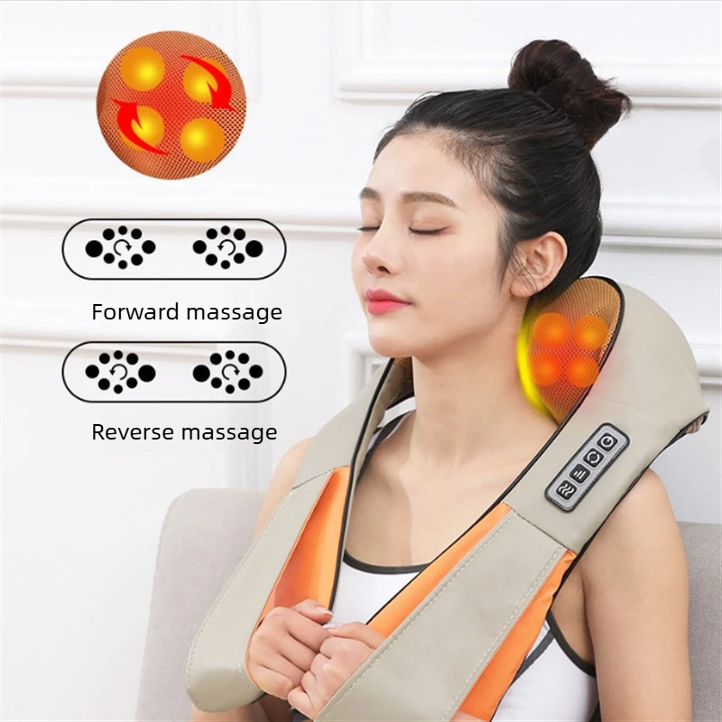 Neck Shoulder Massage Shawl Electric Kneading Massager with Heating Function Multi Modes Breathable Mesh Massage Wrap for Home