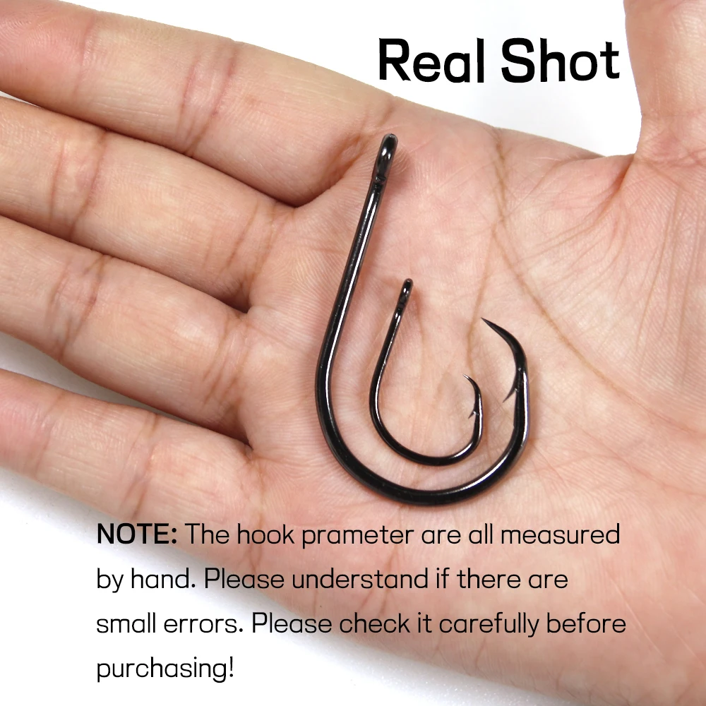 Bimoo 50pcs Circle Hook for Fishing High Carbon Steel Saltwater Fishhook 1 1/0 2/0 3/0 4/0 5/0 6/0 7/0 8/0 9/0 10/0 Sea Fishhook